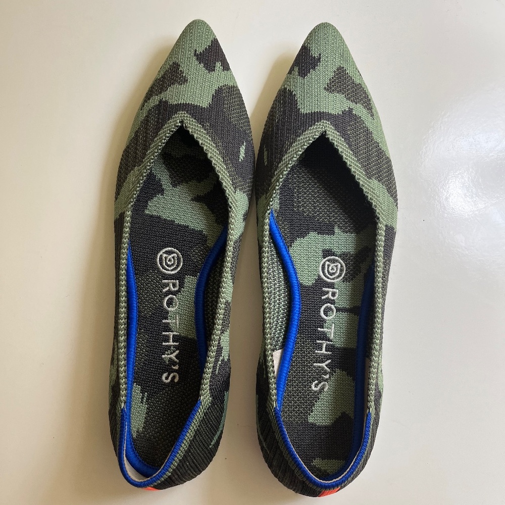 Rothy’s Olive Camo Point Size 8